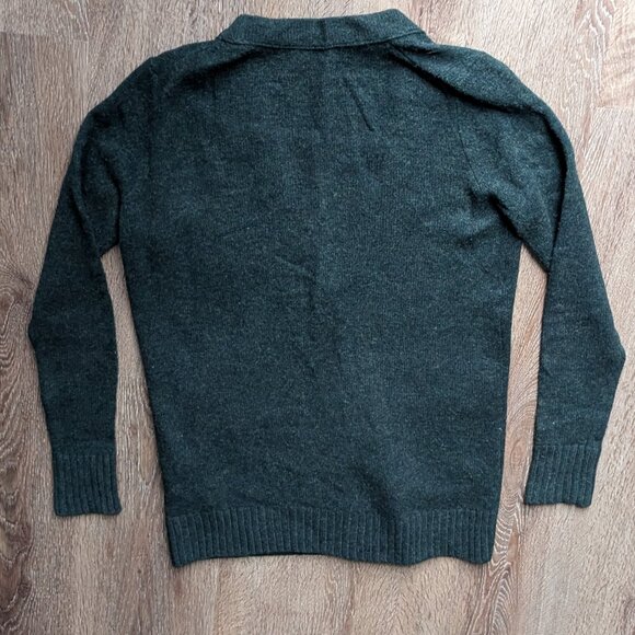 Deep Green Madewell V-Neck Long Cardigan Grandpa Professor Style XS - Picture 2 of 7